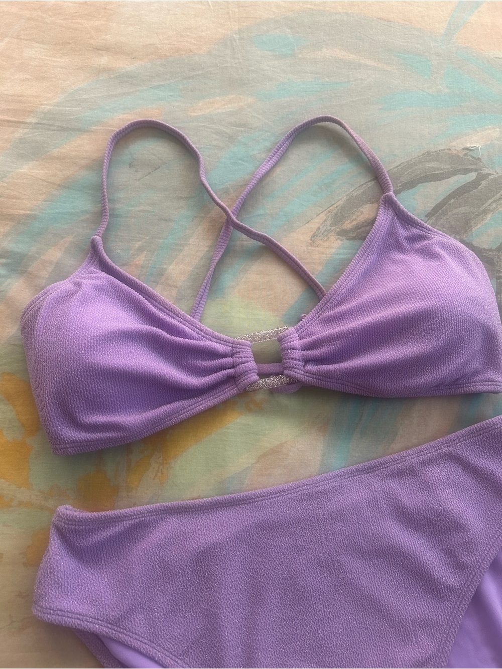 No Boundaries • Purple Glitter Bikini | High-Waisted